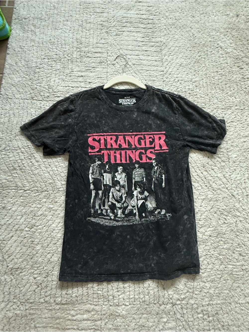 Target Stranger Things Black Tee with Pink Logo